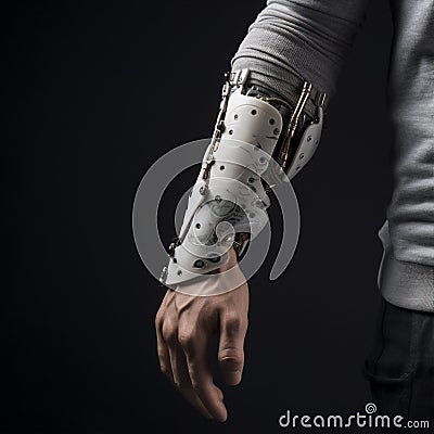 Artificial robotic work people intelligence digital illustration technology business futuristic cyborg science Stock Photo