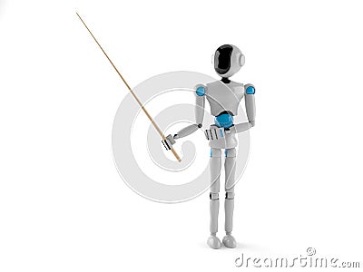 Android with pointer stick Stock Photo