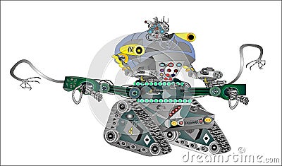 Android robot is an interesting instance Vector Illustration