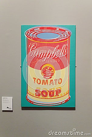 Andy Warhol Campbell`s Soup Cans Editorial Stock Photo