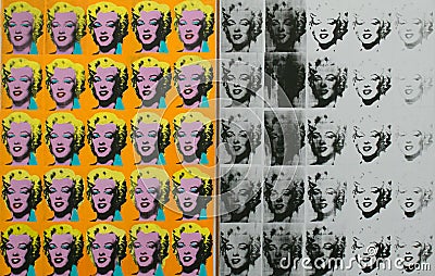 An artwork by Andy Warhol in the famous Tate Modern in London Editorial Stock Photo