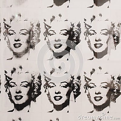 Andy Warhol, Marilyn Monroe in black and white, Moderna Museet Editorial Stock Photo
