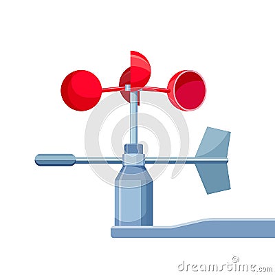 Anemometer Device Used for Measuring Wind Speed Vector Illustration