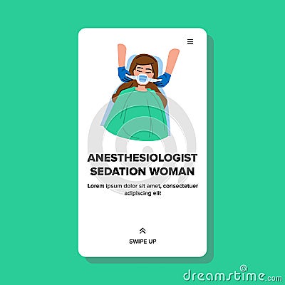 anesthesia anesthesiologist sedation woman vector Cartoon Illustration