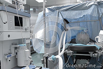 Anesthesia in the operating room Stock Photo