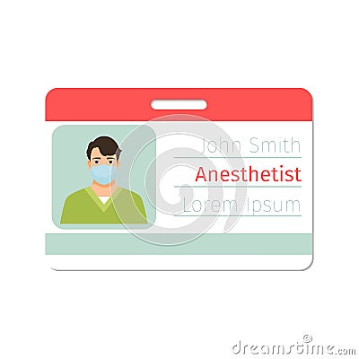 Anesthetist medical specialist badge Vector Illustration