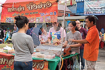 Mala grilled meat with sichuan pepper at market Editorial Stock Photo