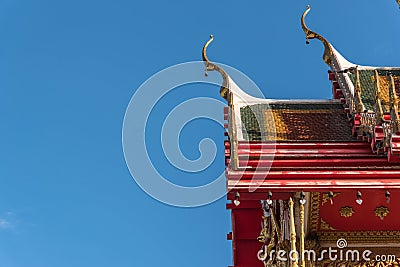 Phra ubosot in buddhist temple Wat Lo Sutthawat Stock Photo