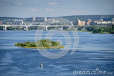 Angara River in Irkutsk, Siberia Stock Photo