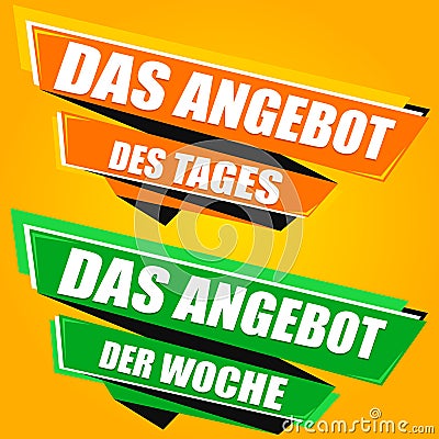 Angebot des Tages - Sale of the day origami banners Vector Illustration