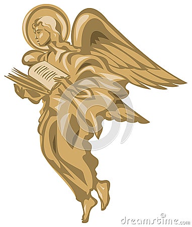 Angel with the book Vector Illustration