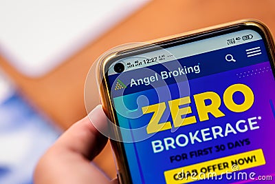 Angel Broking Website Editorial Stock Photo