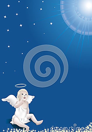 Angel card Vector Illustration