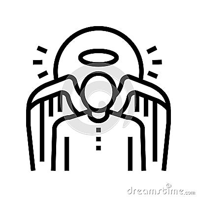 angel christianity line icon vector illustration Vector Illustration