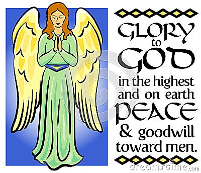 Angel Christmas Verse/eps Vector Illustration