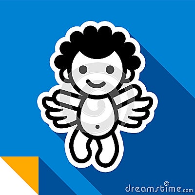 Cupid color square Vector Illustration