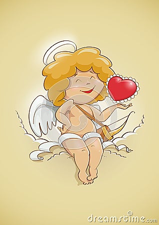 Angel cupid for valentines day Vector Illustration