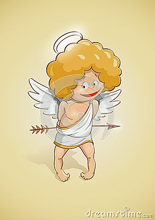 Angel cupid for valentines day Vector Illustration