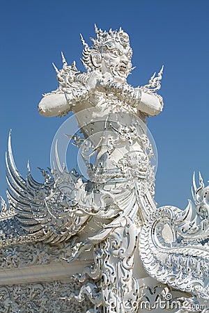 Angel of death statue in Wat Rong Khun, Chiang Rai province, nor Stock Photo