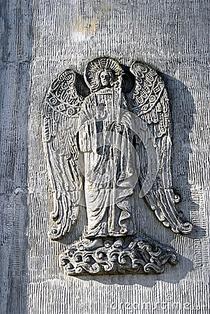 An angel. Decoration of a churh in Novodevichy convent in Moscow Stock Photo