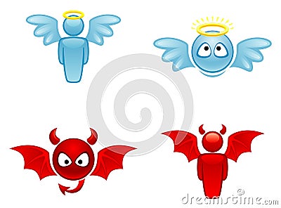 Angel and devil Vector Illustration