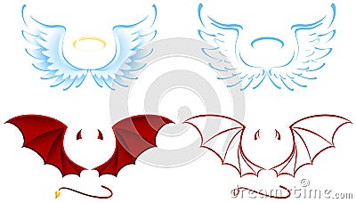 Angel and Devil Vector Illustration