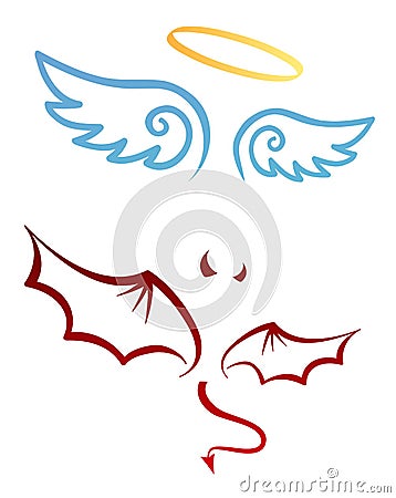 Angel and devil Vector Illustration