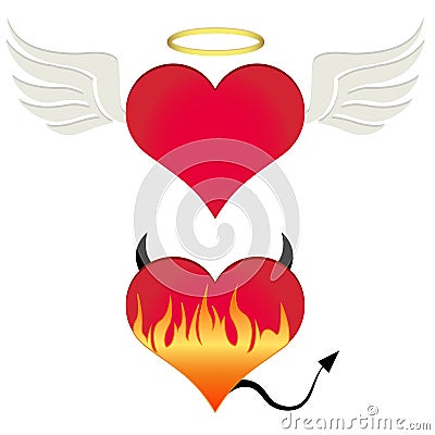 Angel/devil heart Vector Illustration