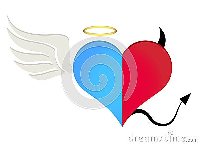Angel/devil heart Vector Illustration