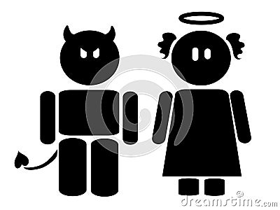 Angel & devil icon Cartoon Illustration