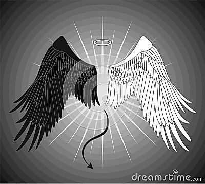 Angel and devil wings Vector Illustration