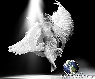 Angel earth Stock Photo