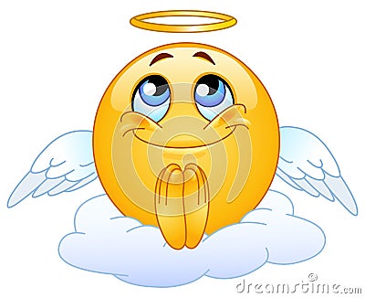 Angel emoticon Vector Illustration