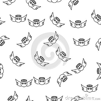Angel face icon in pattern style. One of Angel and Demons collection icon can be used for UI, UX on white background Stock Photo