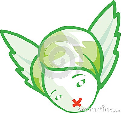 Angel face with wings Stock Photo