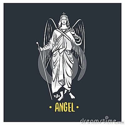 Angel god, illustration. Vector Illustration