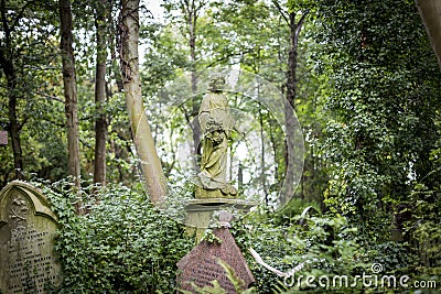 Angel Grave Sculpture in Cemetery - 7 Editorial Stock Photo