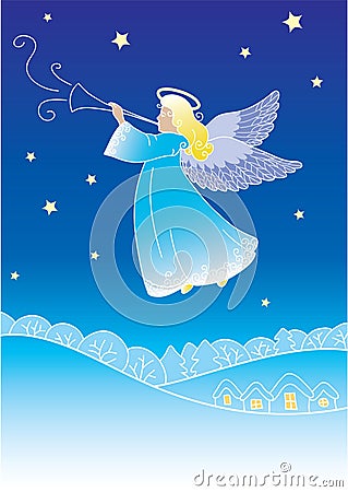 Angel greeting card Vector Illustration