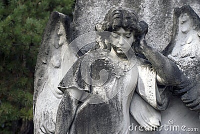 Angel Headstone - Closeup Stock Photo