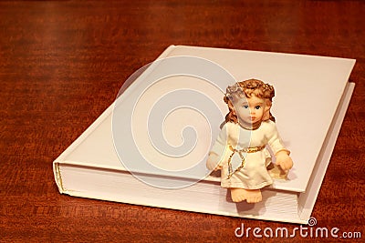 Angel and Holy Bible Stock Photo