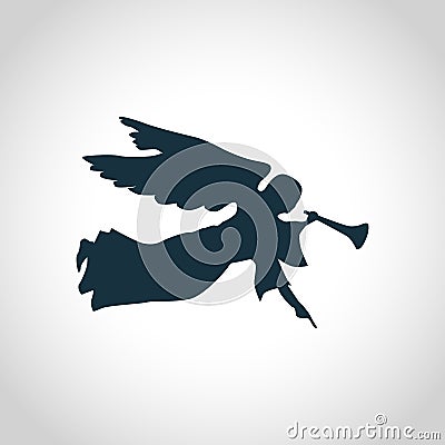 Angel with horn silhouette Vector Illustration