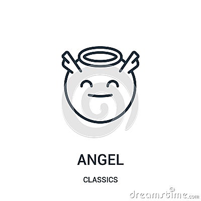angel icon vector from classics collection. Thin line angel outline icon vector illustration. Linear symbol Vector Illustration