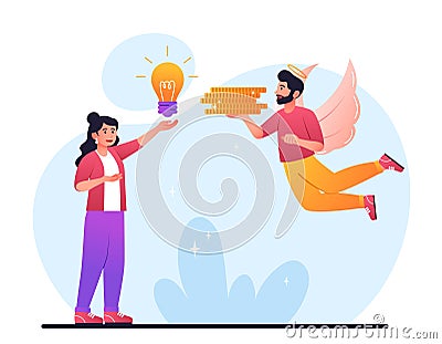 Angel investor concept Cartoon Illustration