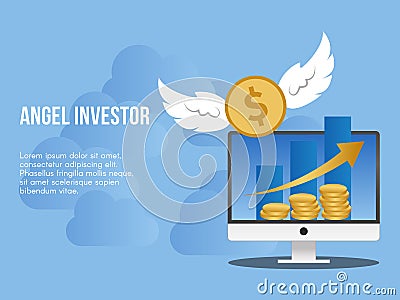 Angel investor concept illustration design template Vector Illustration