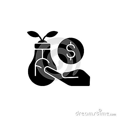 Angel investor tax credits black glyph icon Vector Illustration