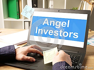 Angel investors are shown on the conceptual business photo Stock Photo
