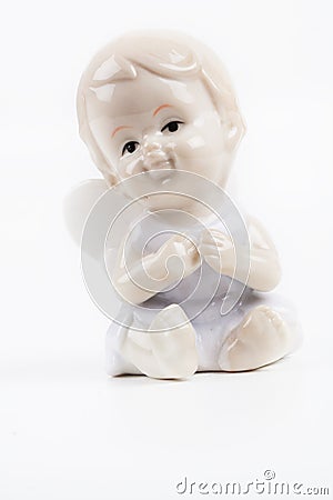 Angel Kid Statue Stock Photo