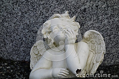 An angel on a memorial to victims of a tragic nightclub fire Stock Photo