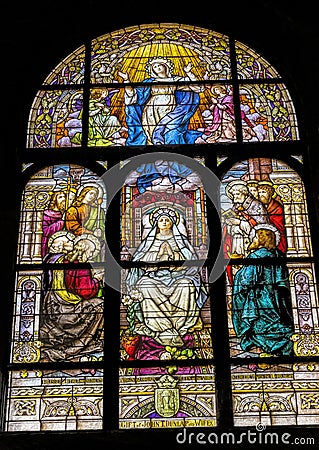 Angel Mary Assumption Stained Glass Saint Mary Basilica Phoenix Arizona Editorial Stock Photo