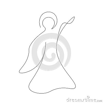 Angel outline design vector illustration Vector Illustration